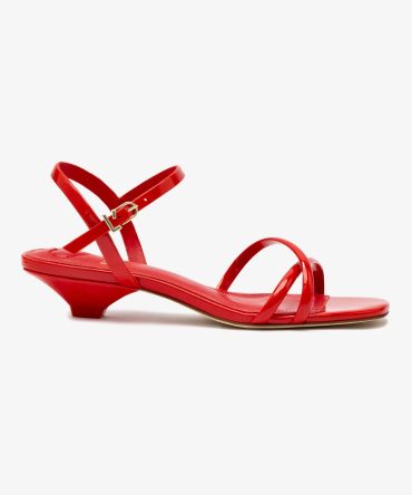 Charlotte Sandal In Scarlet Patent Leather