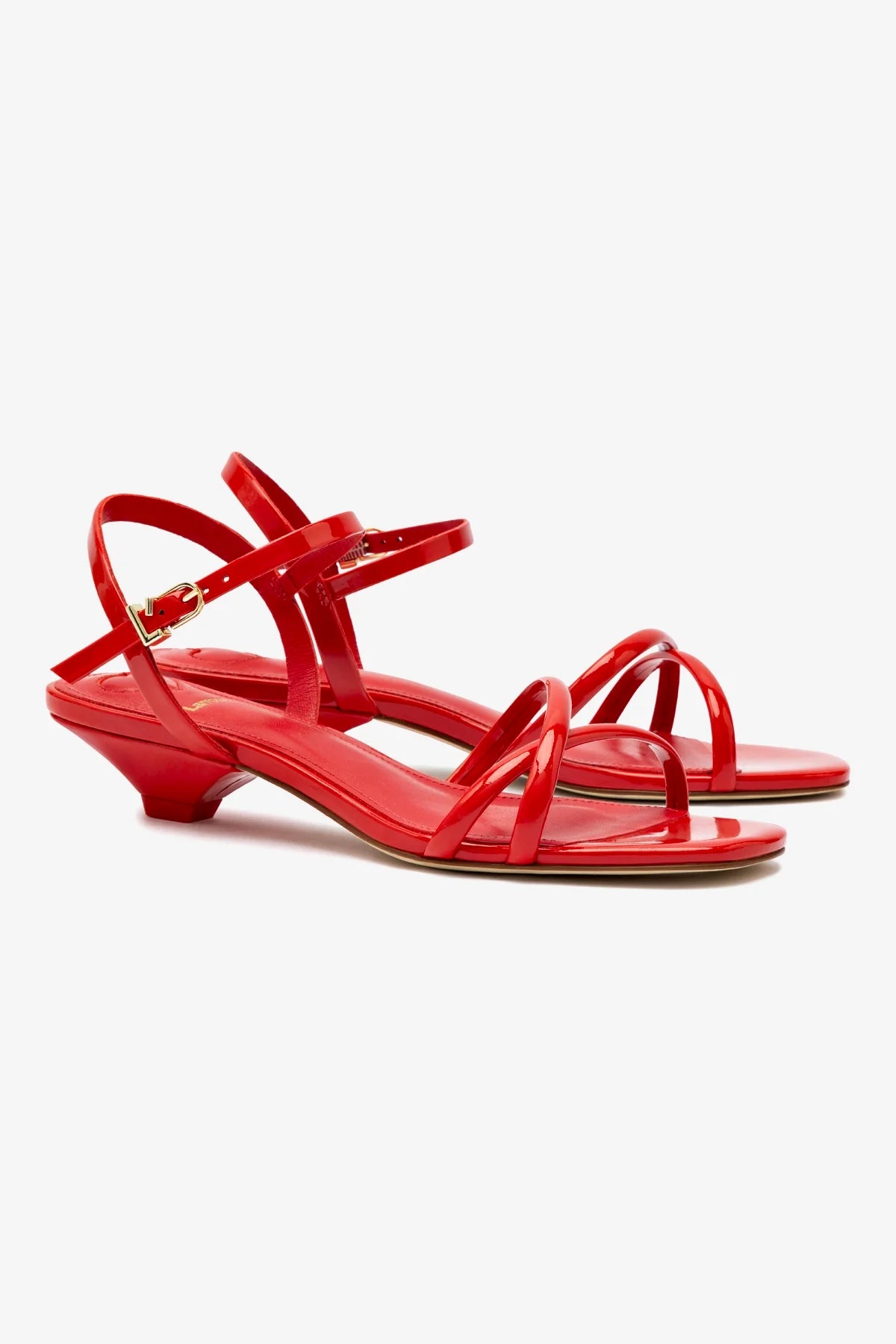 Charlotte Sandal In Scarlet Patent Leather - Image 2