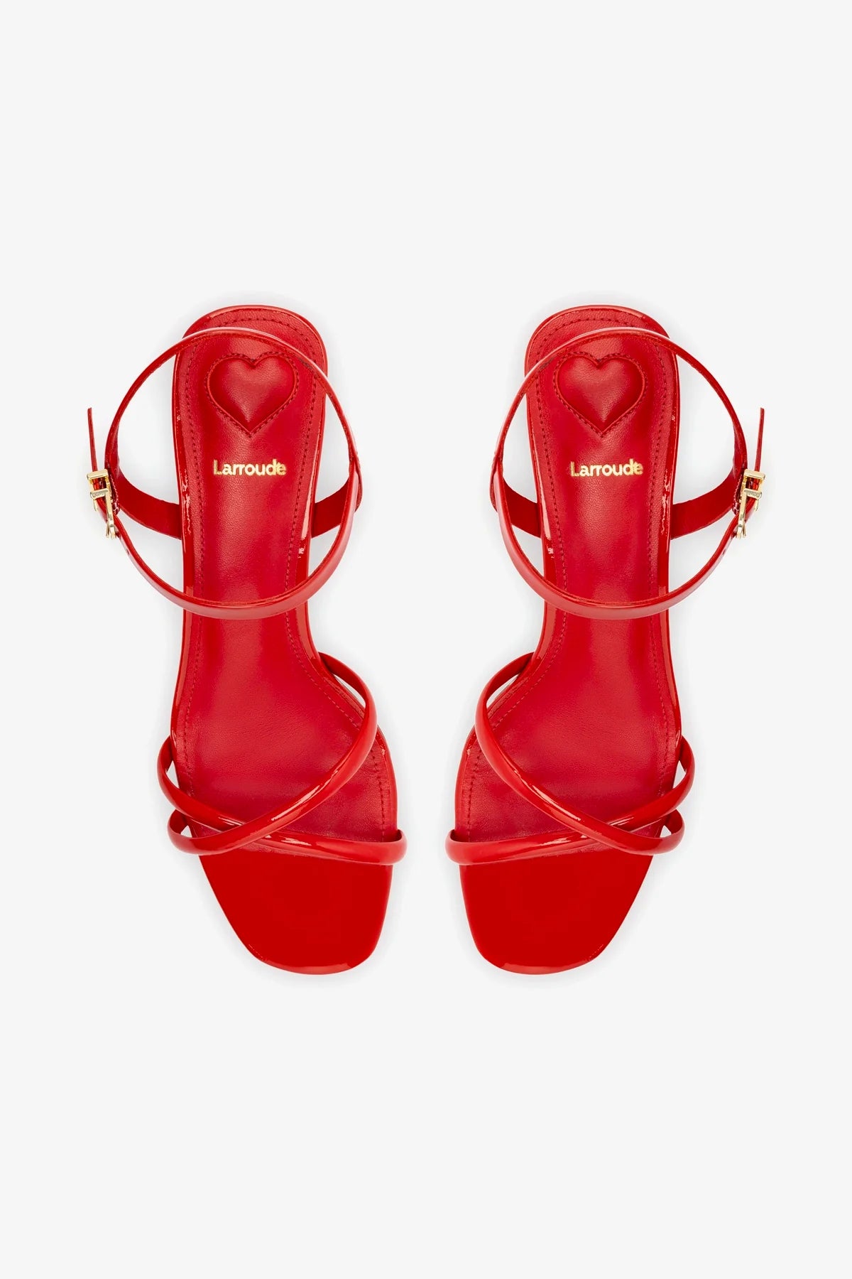 Charlotte Sandal In Scarlet Patent Leather - Image 3
