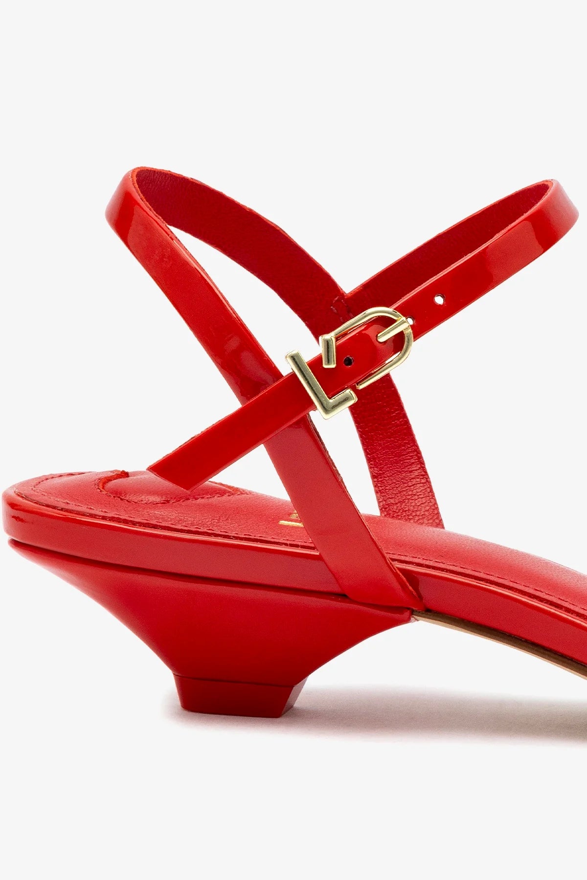 Charlotte Sandal In Scarlet Patent Leather - Image 4
