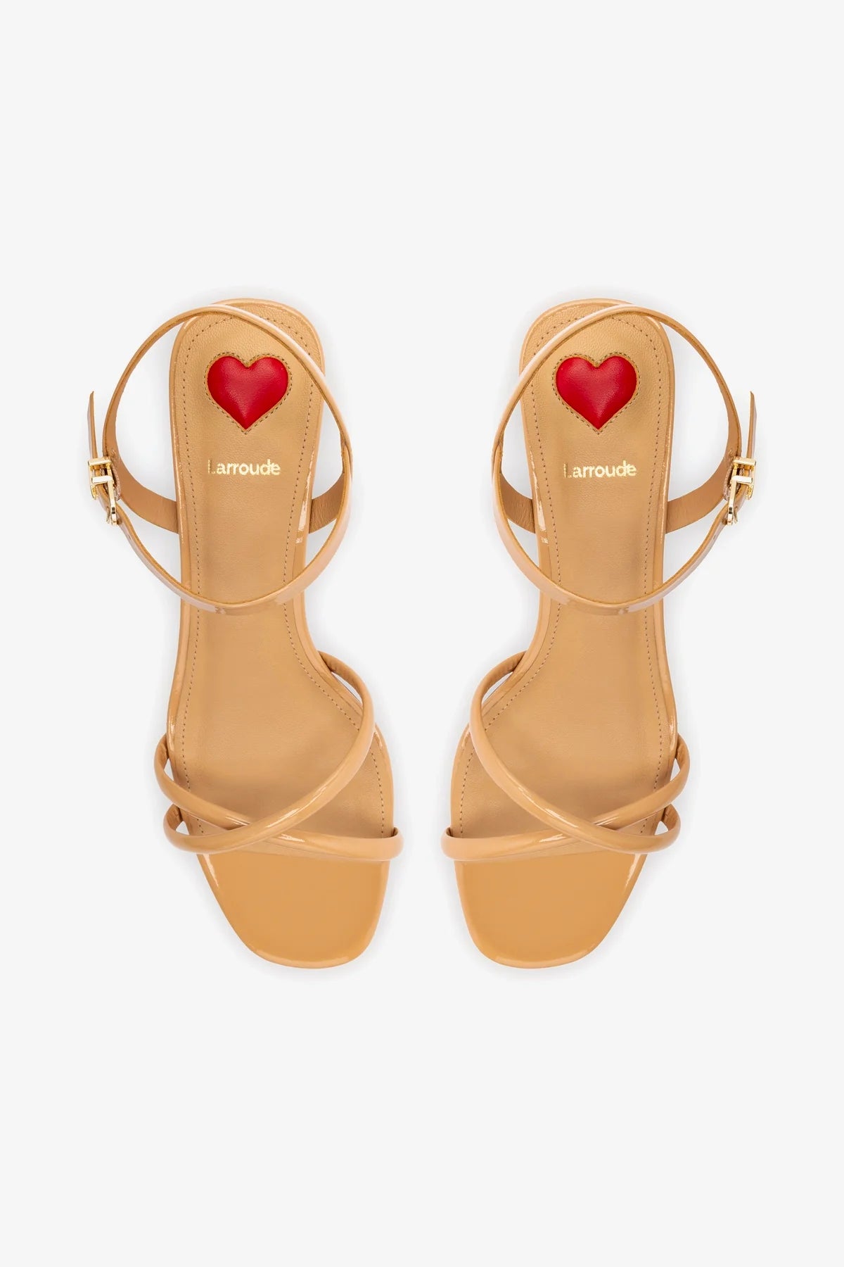 Charlotte Sandal In Tan Patent Leather - Image 3