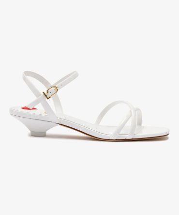 Charlotte Sandal In White Patent Leather