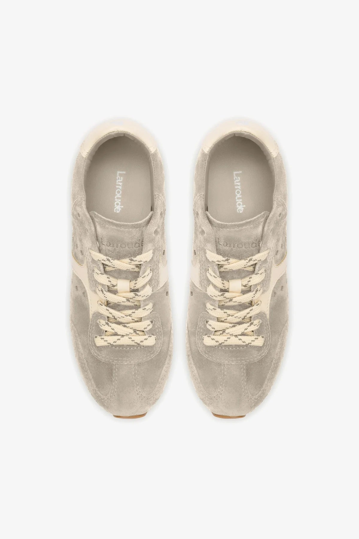 Stella Sneaker In Mushroom Grey Suede and Ivory Leather - Image 3