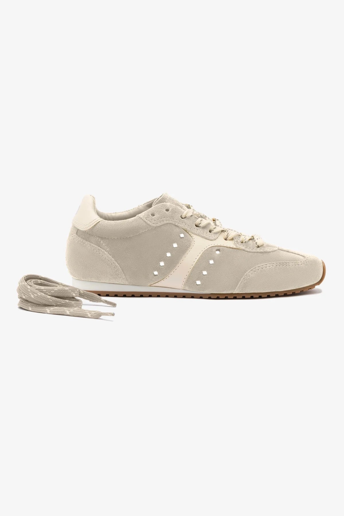 Stella Sneaker In Mushroom Grey Suede and Ivory Leather - Image 4