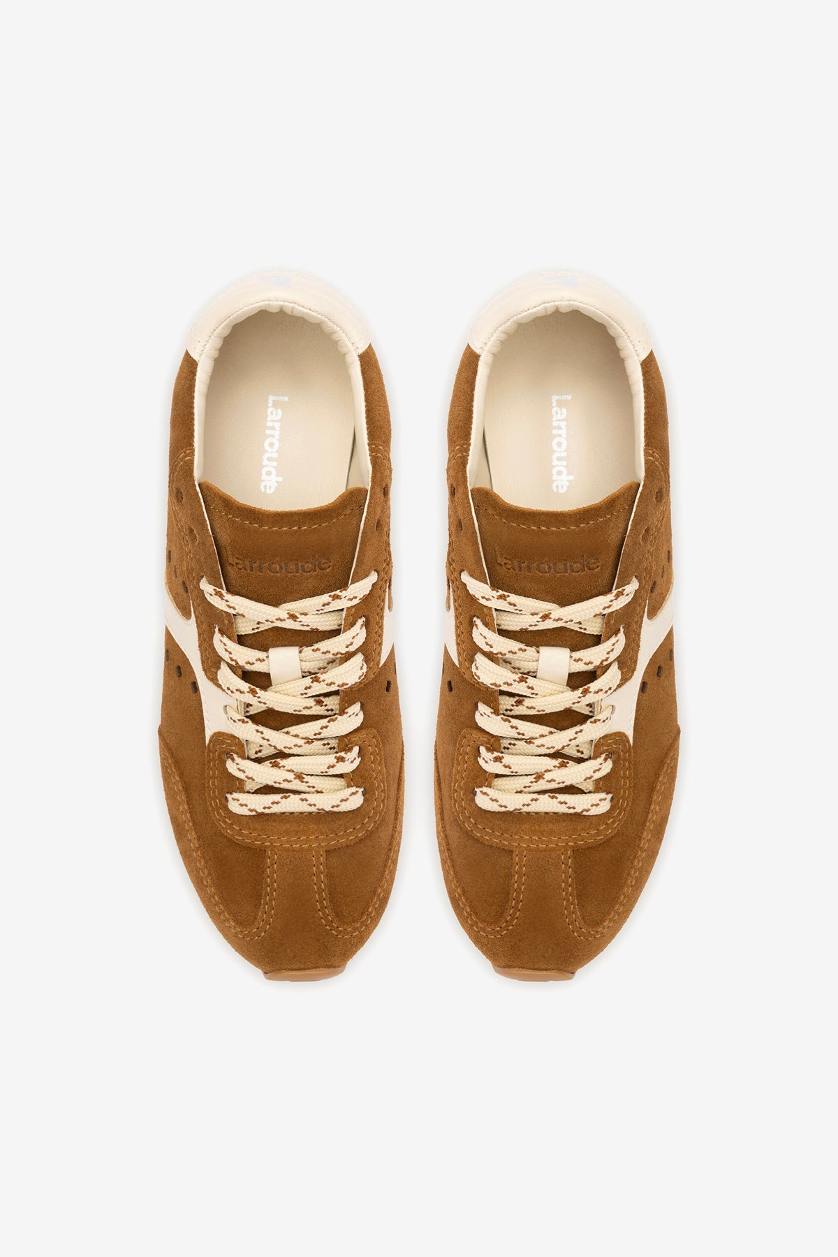 Stella Sneaker In Russet Suede and Ivory Leather - Image 3