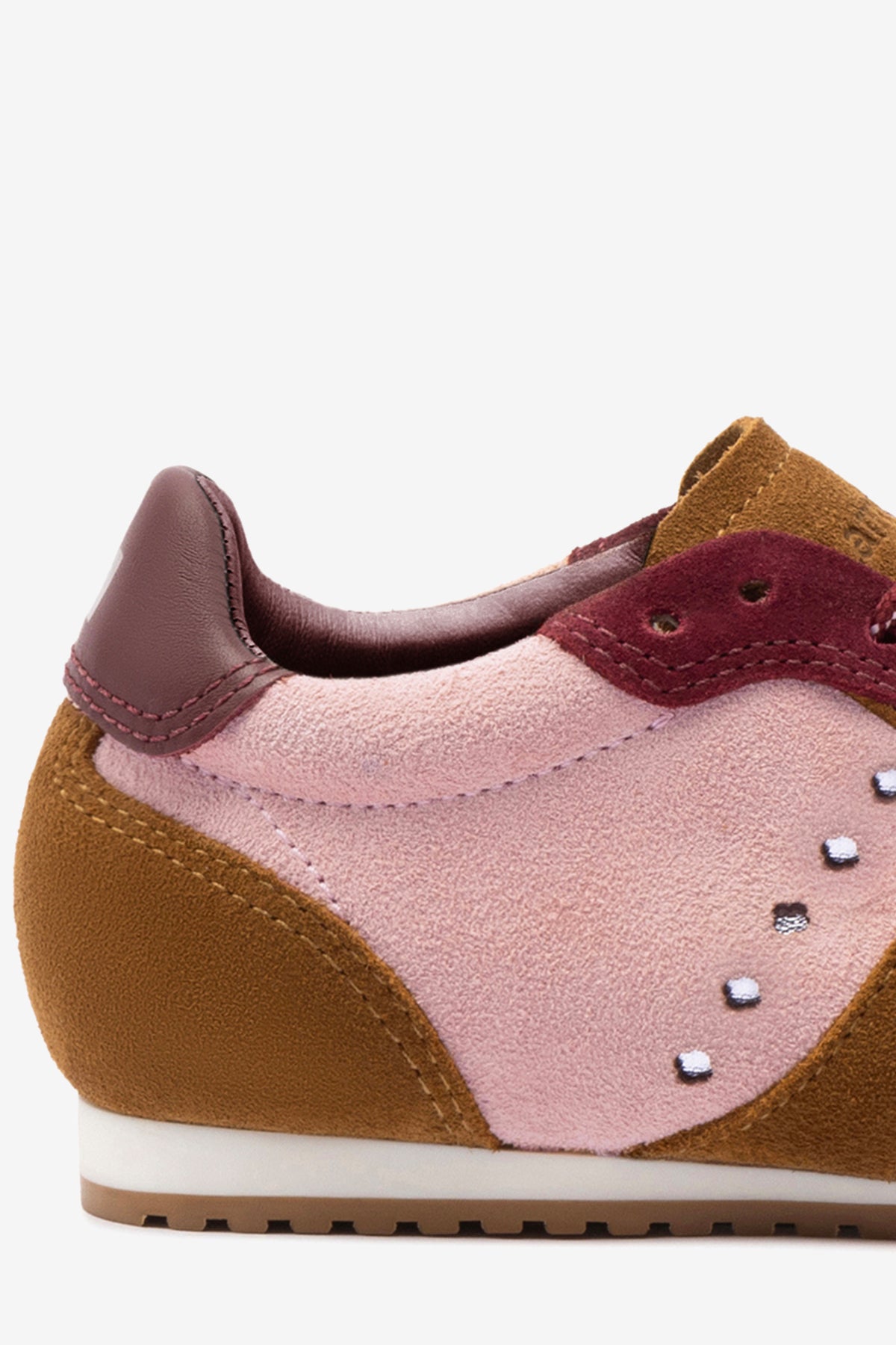 Stella Sneaker In Tulip, Russet and Wine Suede and Silver Metallic Leather - Image 4