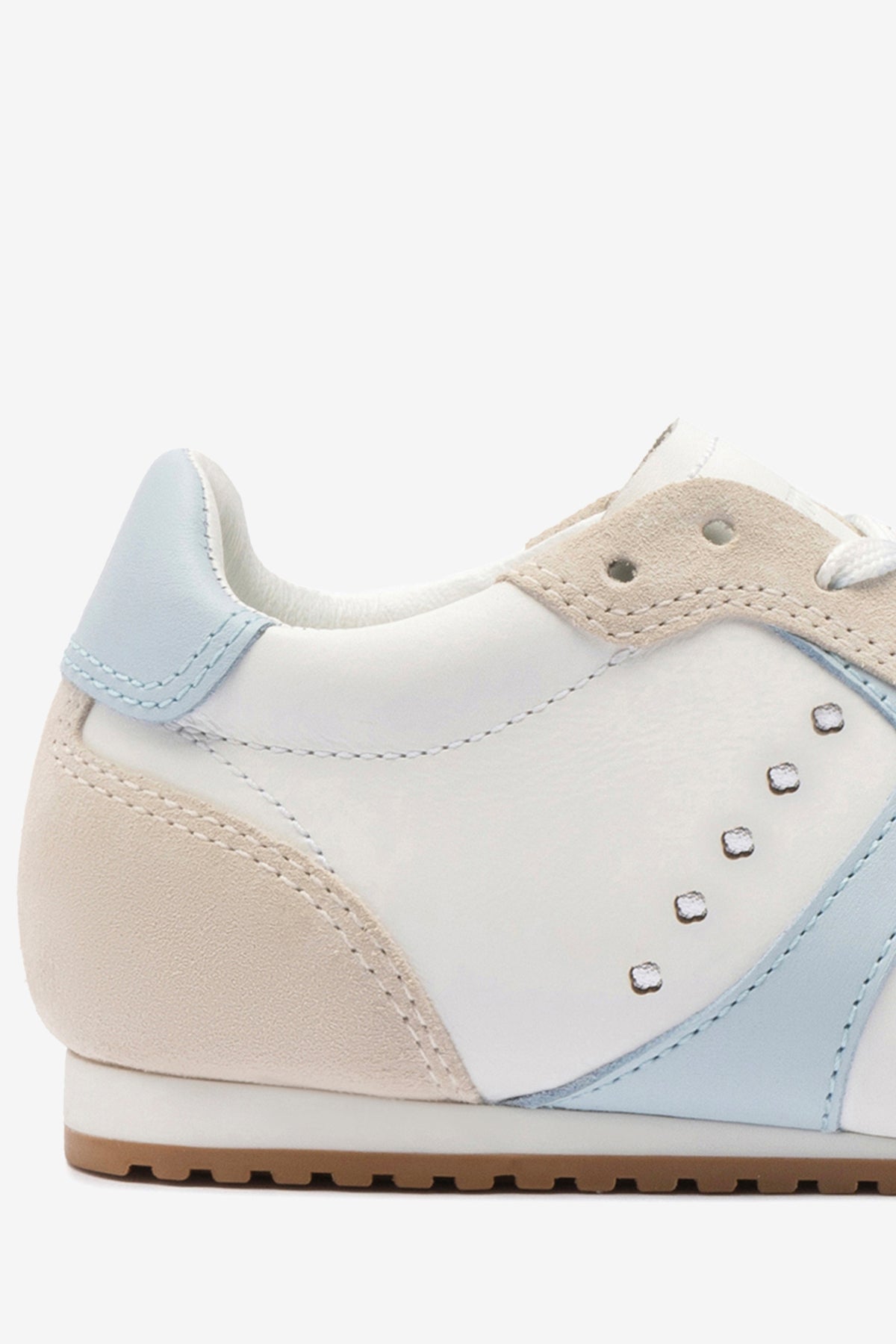 Stella Sneaker In Grey Suede, White Leather and Silver Metallic Leather - Image 4