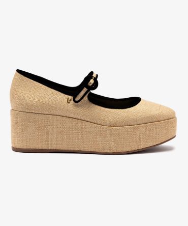 Blair Flatform In Beige Raffia