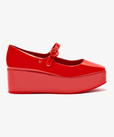 Blair Flatform In Scarlet Patent Leather