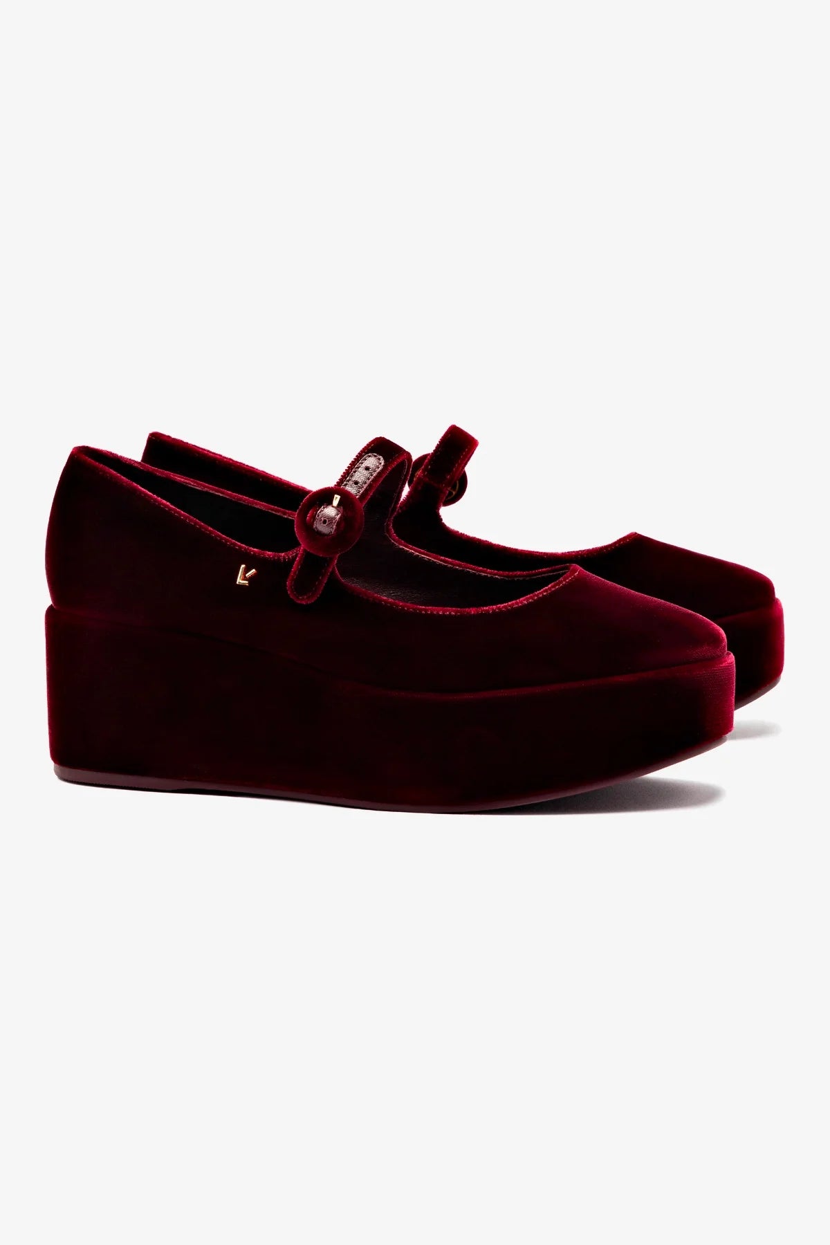 Blair Flatform In Wine Velvet - Image 2