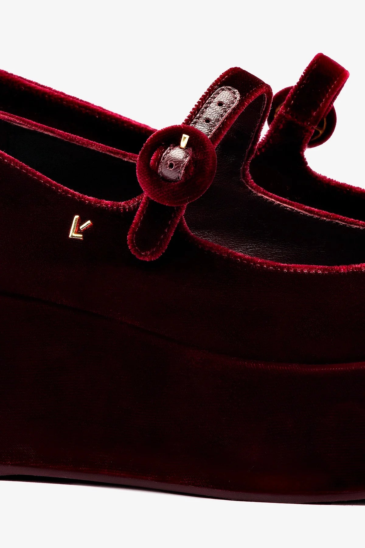 Blair Flatform In Wine Velvet - Image 4