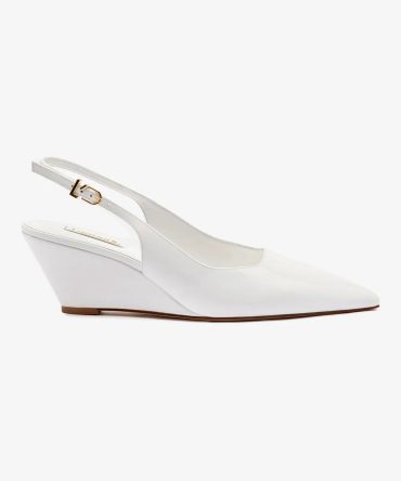 Loulou Pump In White Patent Leather