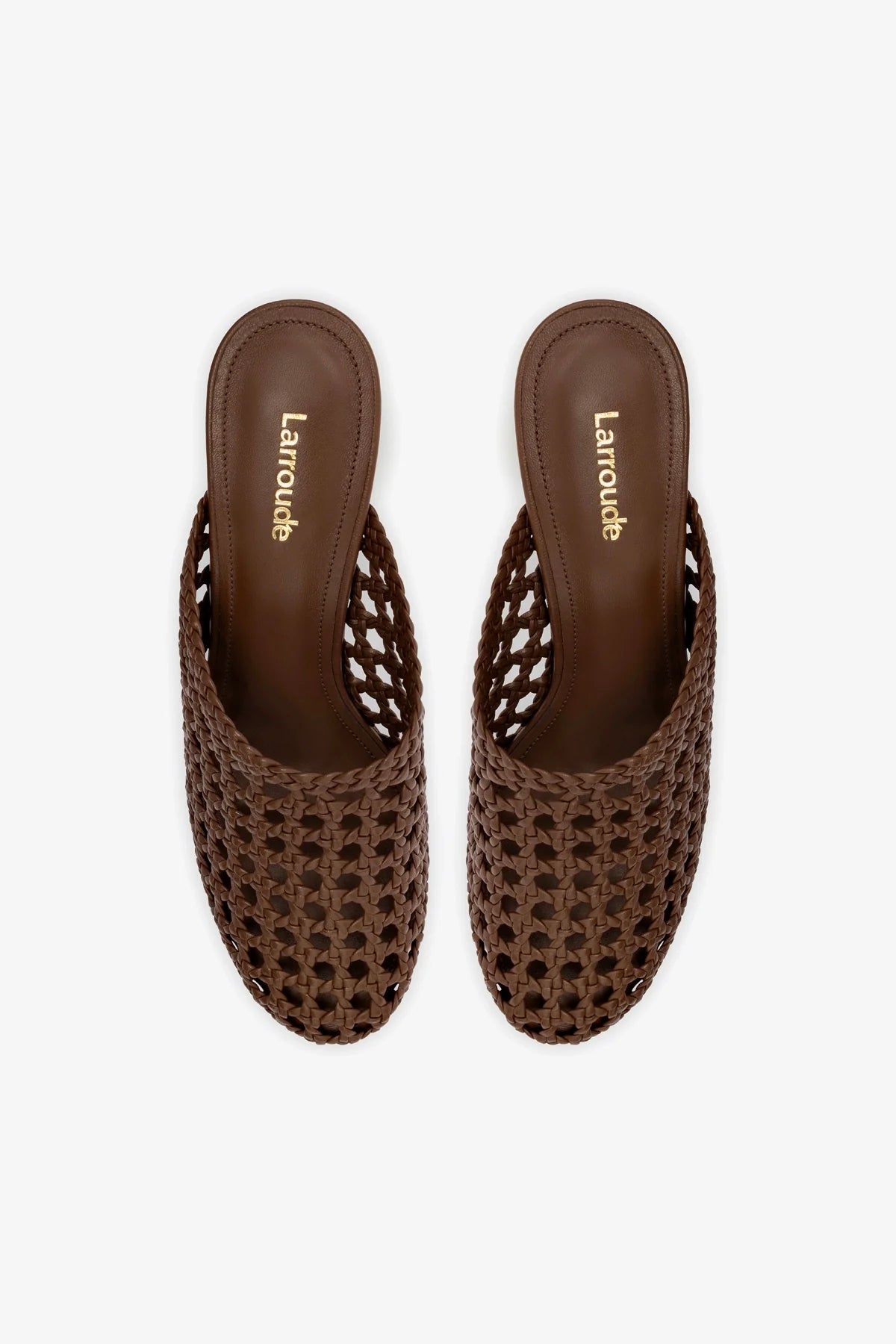 Dew Drop Macrame Mule In Burnt Umber Leather - Image 3