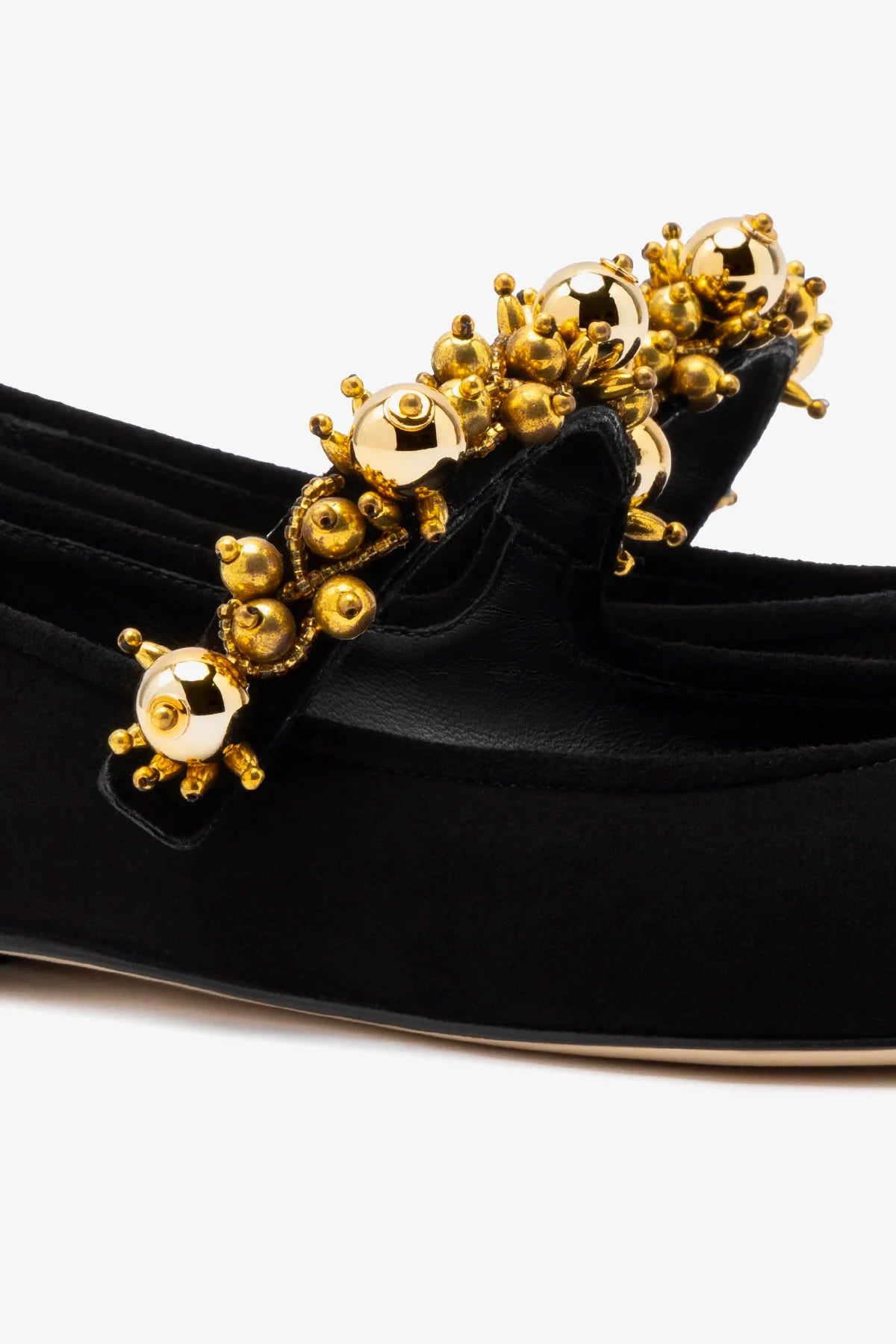 Larroudé x Libertine Verona In Black Suede and Golden Balls - Image 4