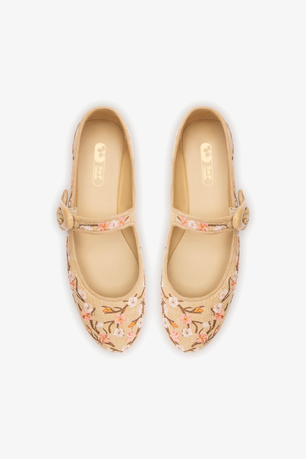 Verona Ballet Flat In Beige Sakura Printed Raffia - Image 3