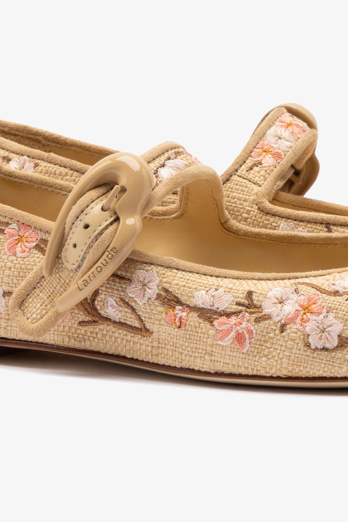 Verona Ballet Flat In Beige Sakura Printed Raffia - Image 4