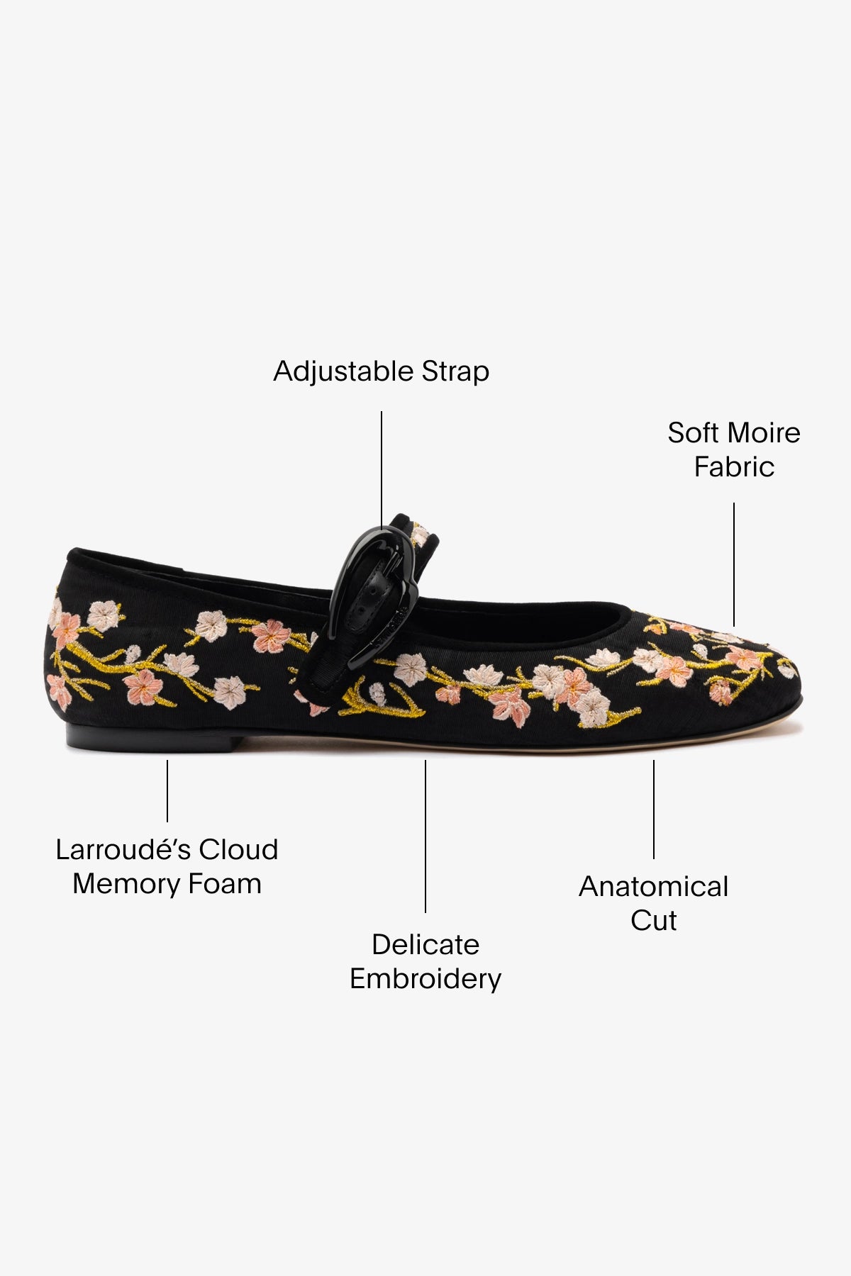 Verona Ballet Flat In Black Sakura Printed Fabric - Image 6