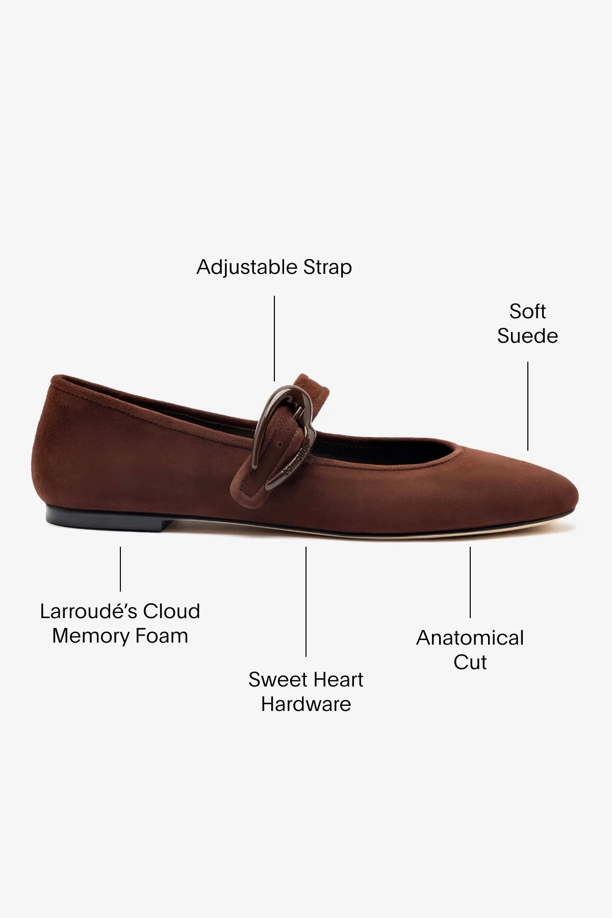 Verona Ballet Flat In Brown Suede - Image 6