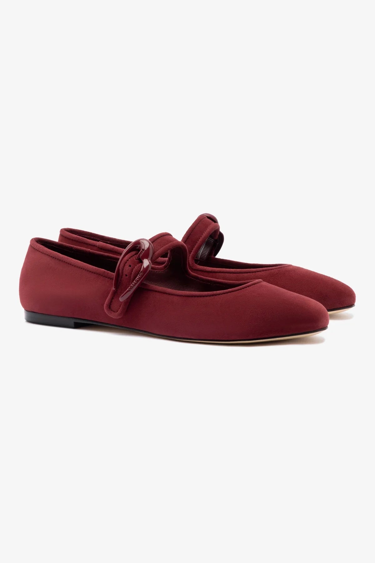 Verona Ballet Flat In Burgundy Suede - Image 2