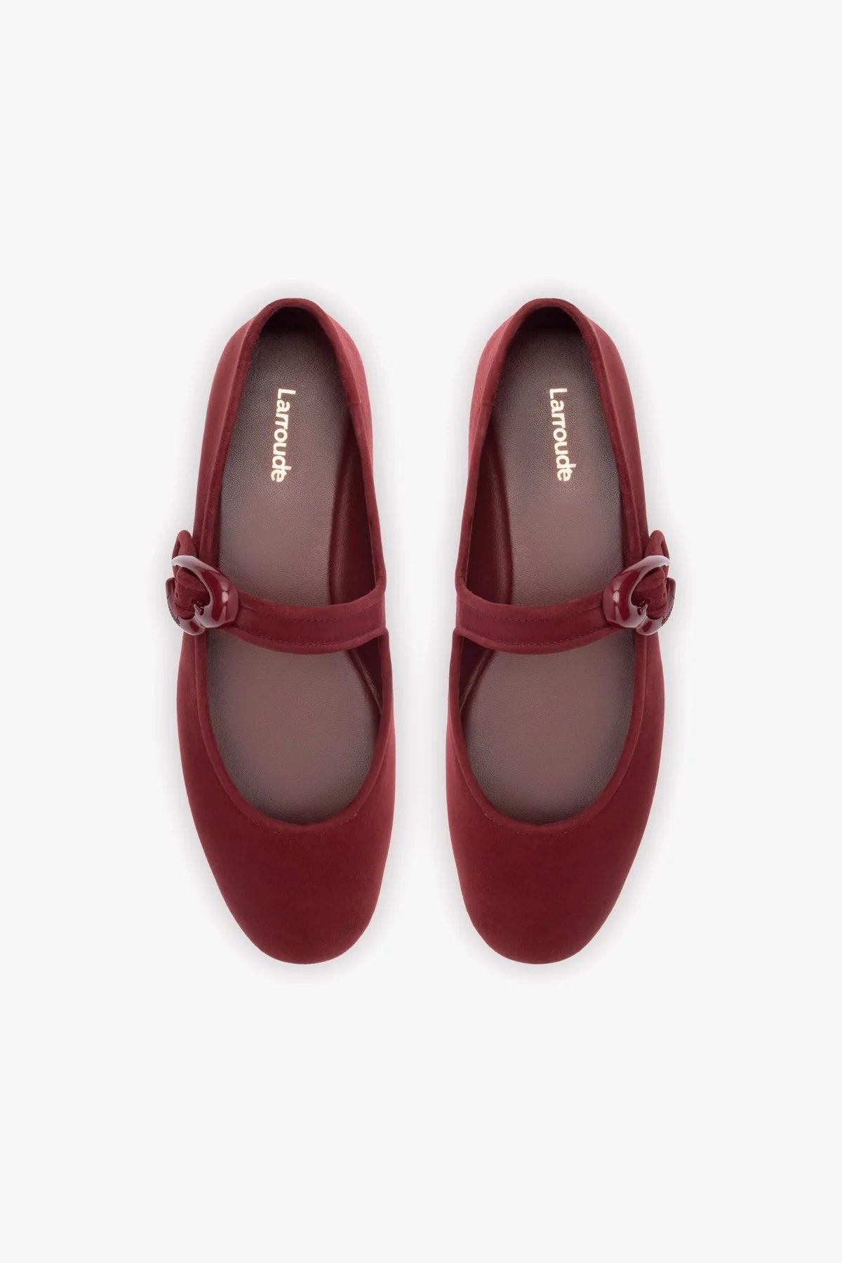 Verona Ballet Flat In Burgundy Suede - Image 3