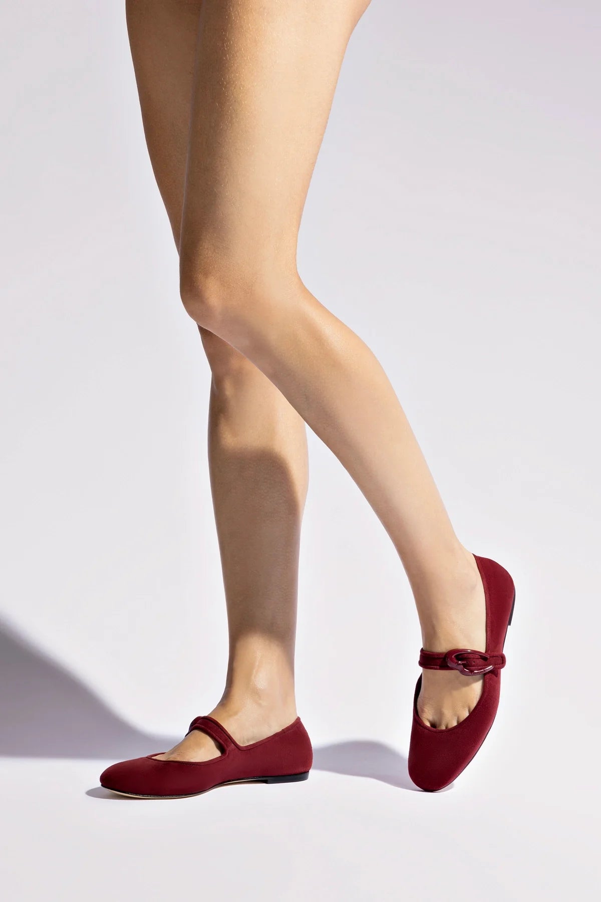 Verona Ballet Flat In Burgundy Suede - Image 5