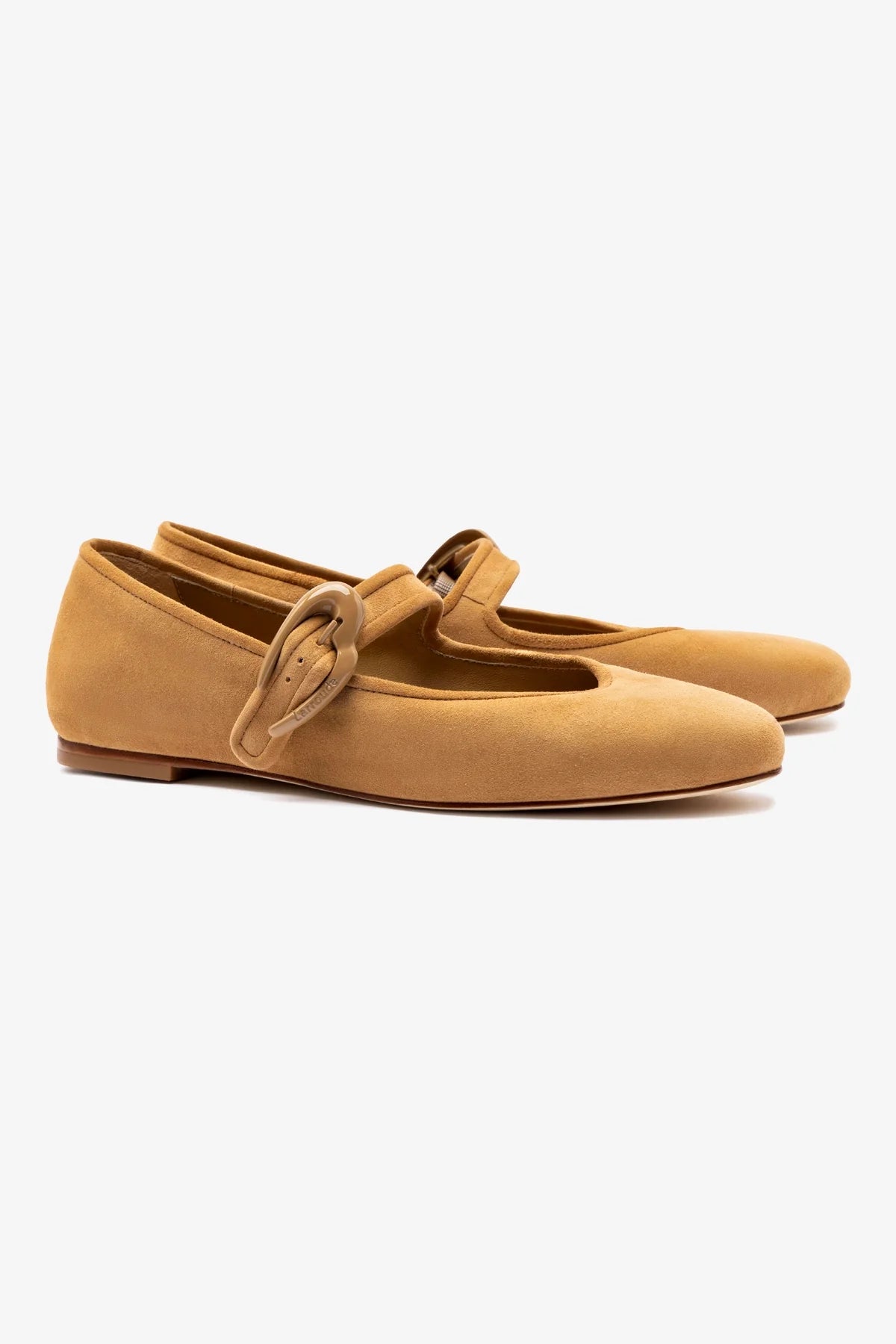 Verona Ballet Flat In Peanut Suede - Image 2