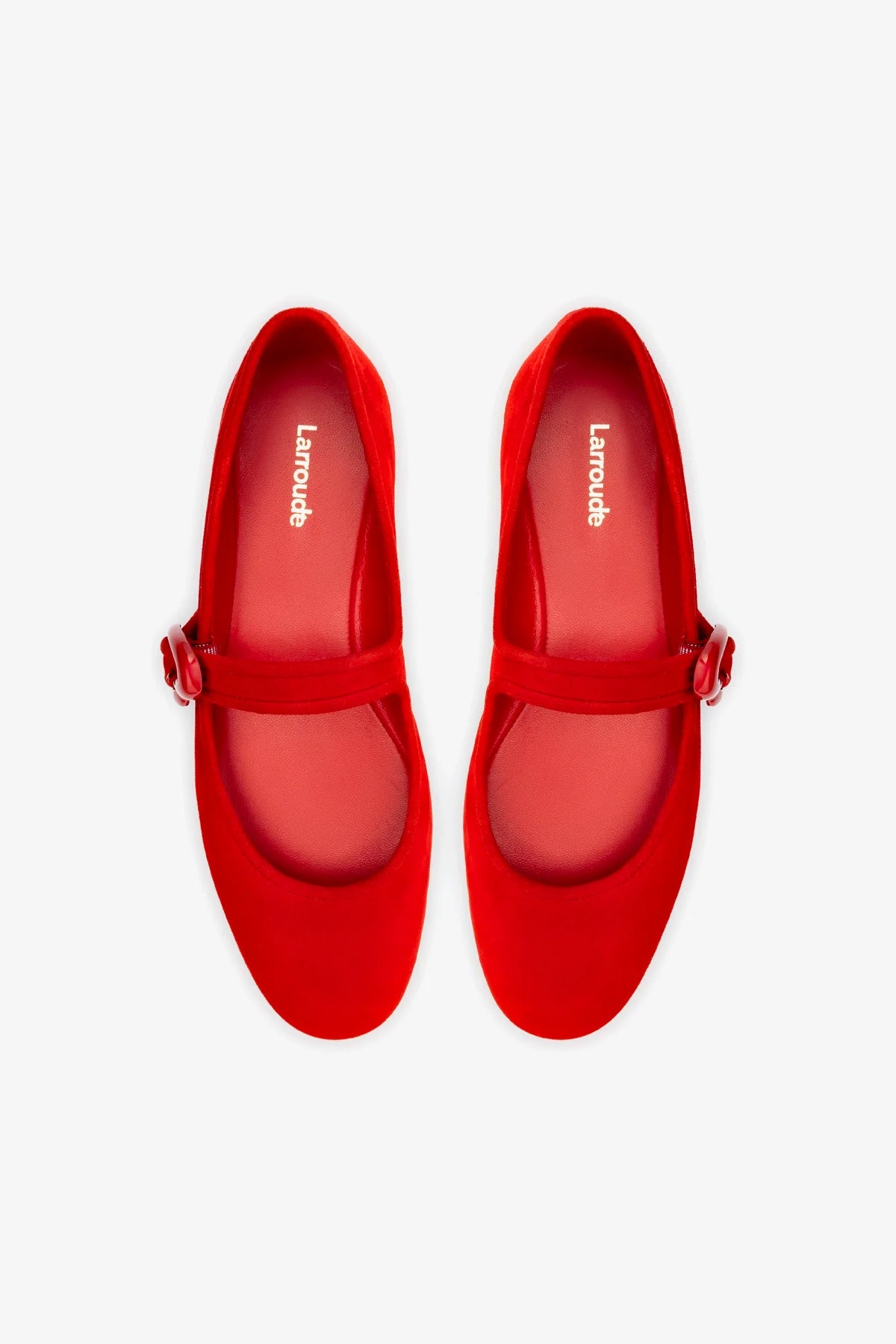 Verona Ballet Flat In Scarlet Suede - Image 3
