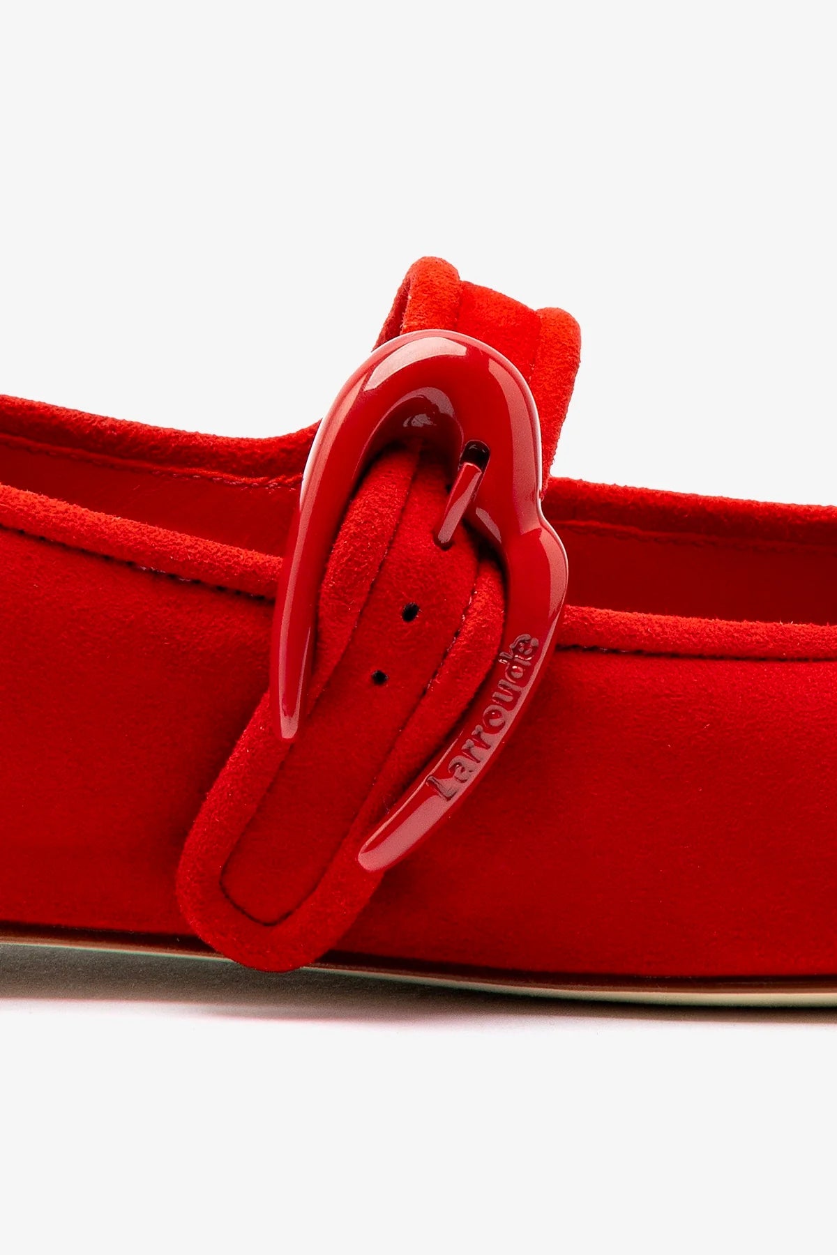 Verona Ballet Flat In Scarlet Suede - Image 4