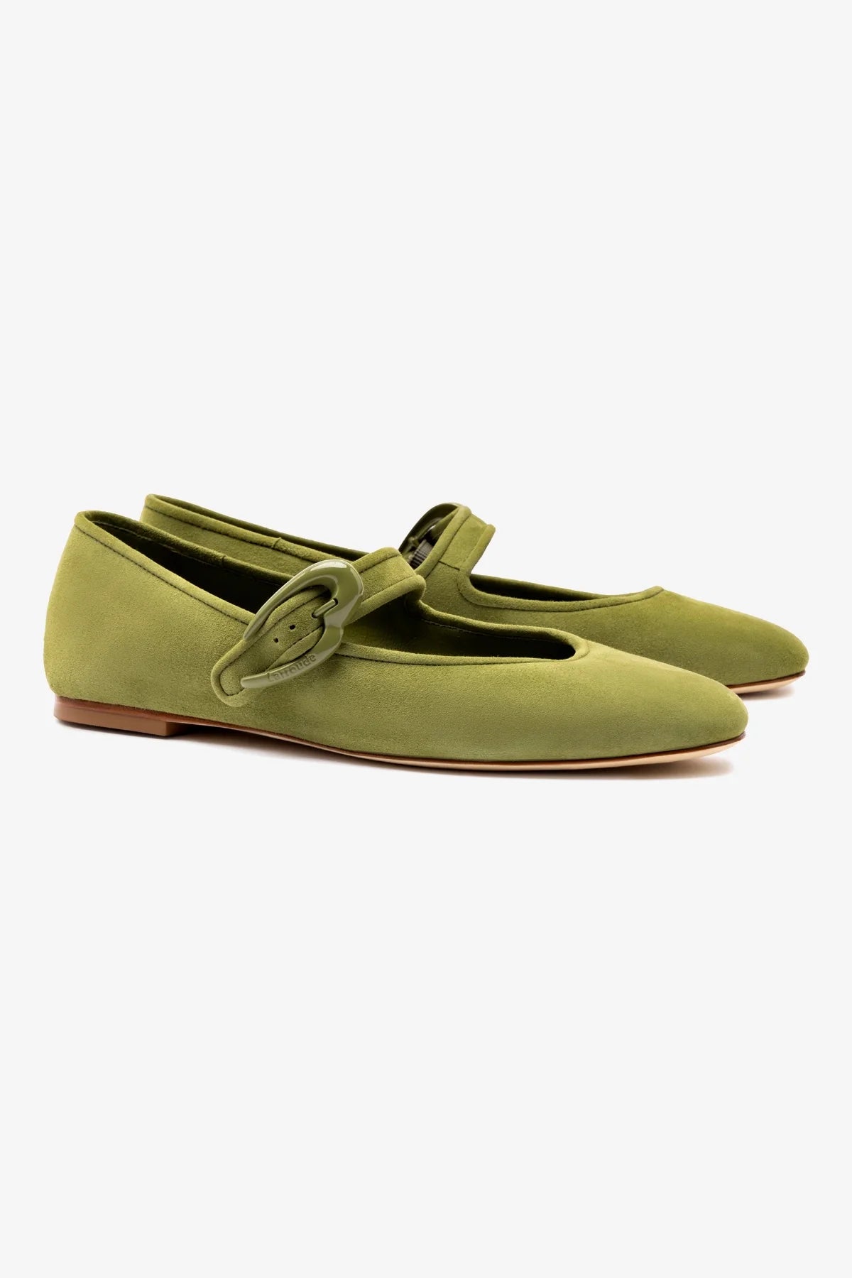 Verona Ballet Flat In Seaweed Suede - Image 2