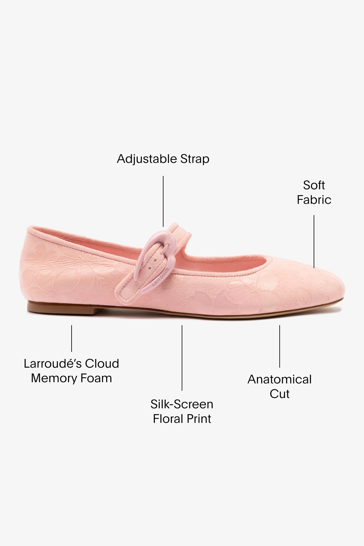 Verona Ballet Flat In Tulip Sakura Printed Suede - Image 6