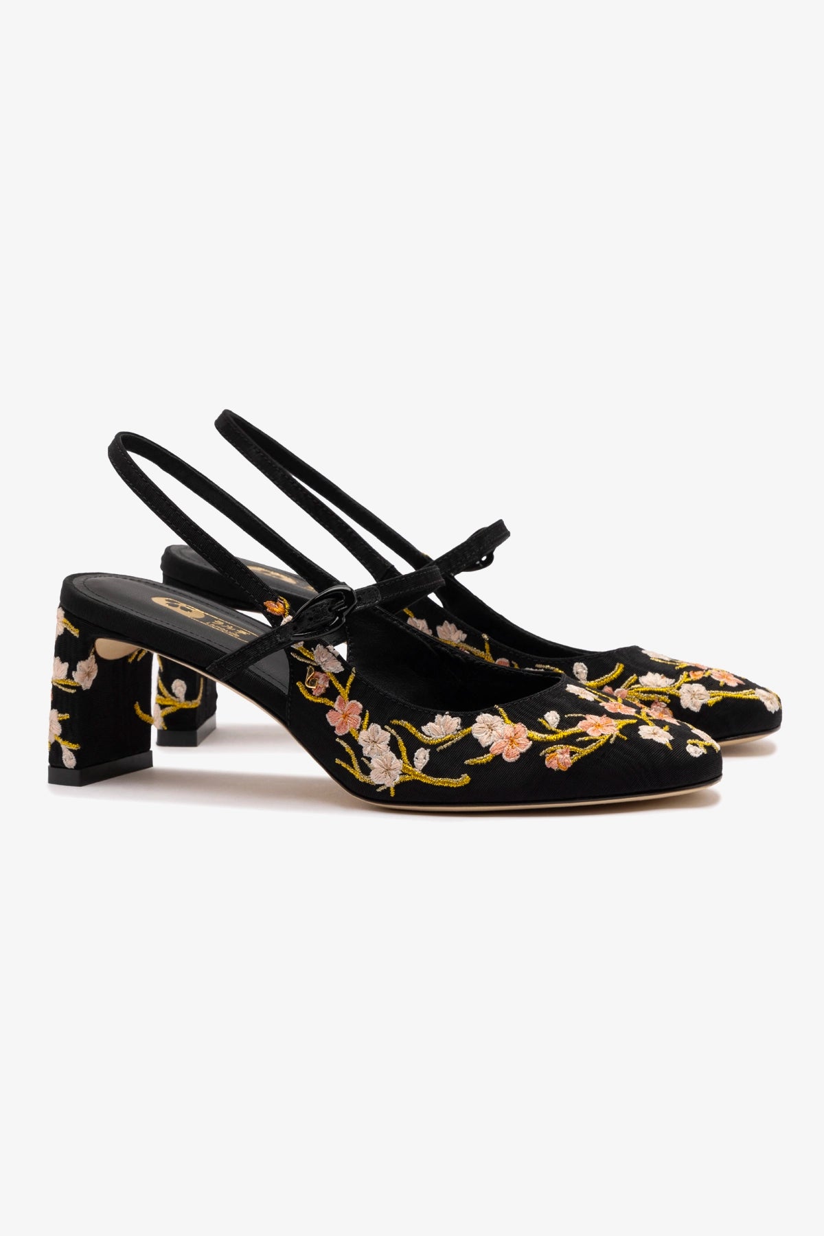 Georgina Pump In Black Sakura Printed Fabric - Image 2