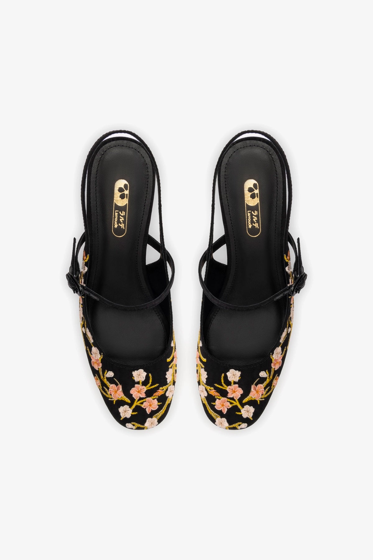 Georgina Pump In Black Sakura Printed Fabric - Image 3