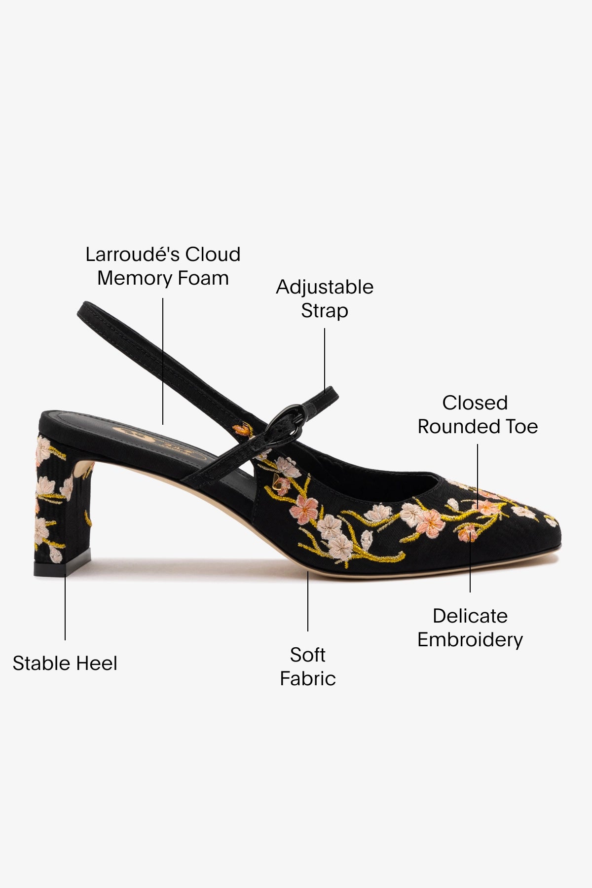Georgina Pump In Black Sakura Printed Fabric - Image 5