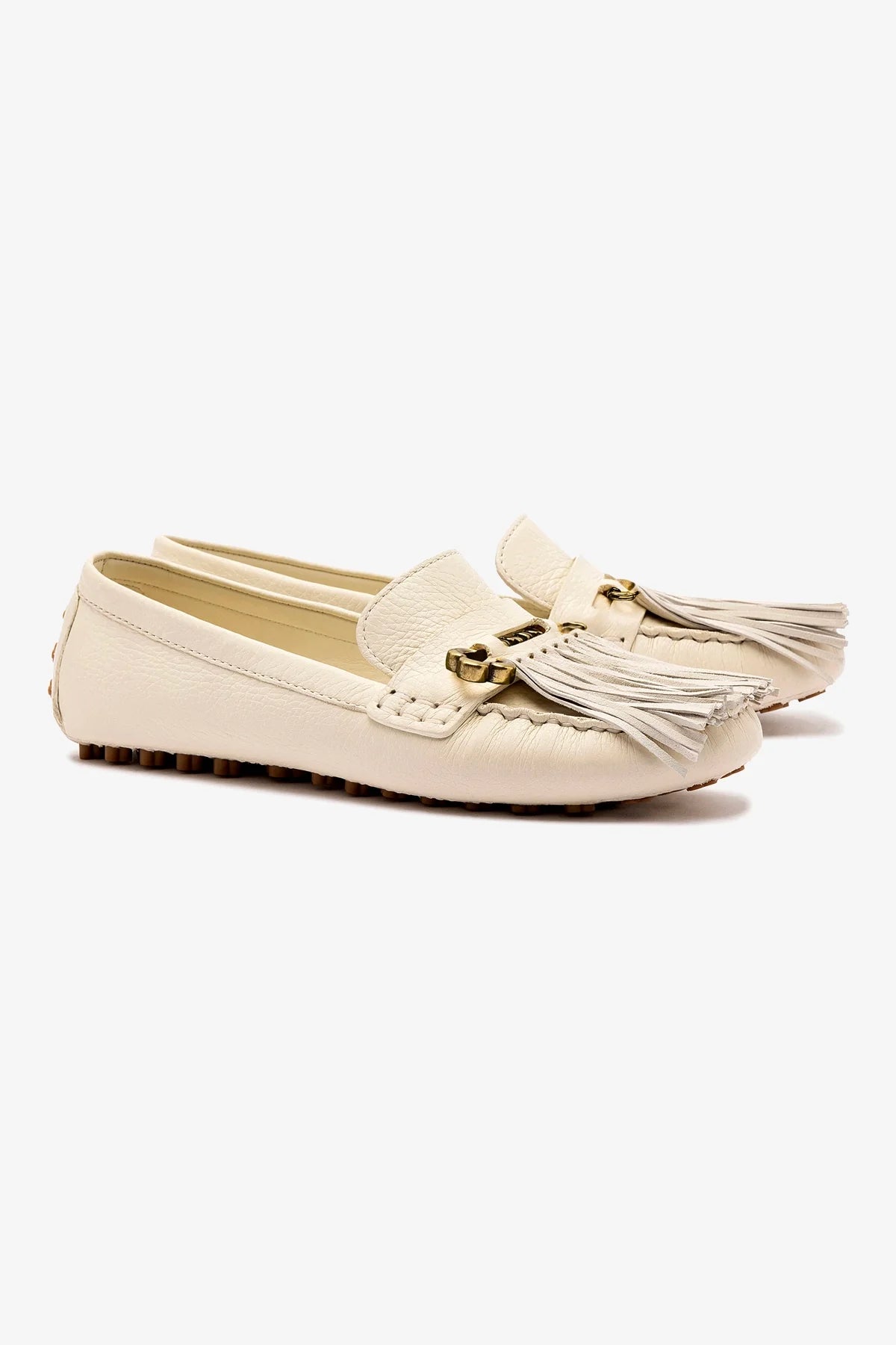 Joy Mocassin In Ivory Leather - Image 2