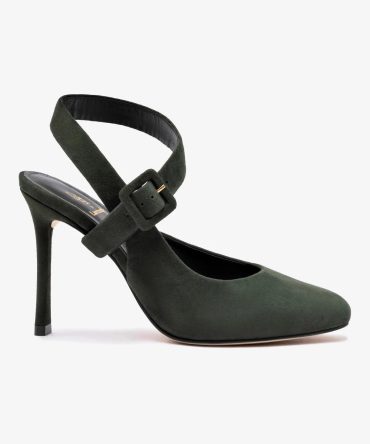 Deena By Larroudé Pump In Deep Olivine Suede