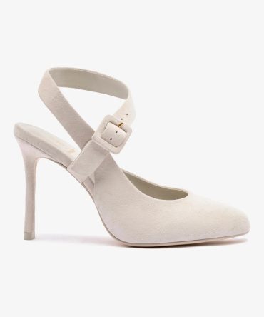Deena By Larroudé Pump In Mushroom Grey Suede