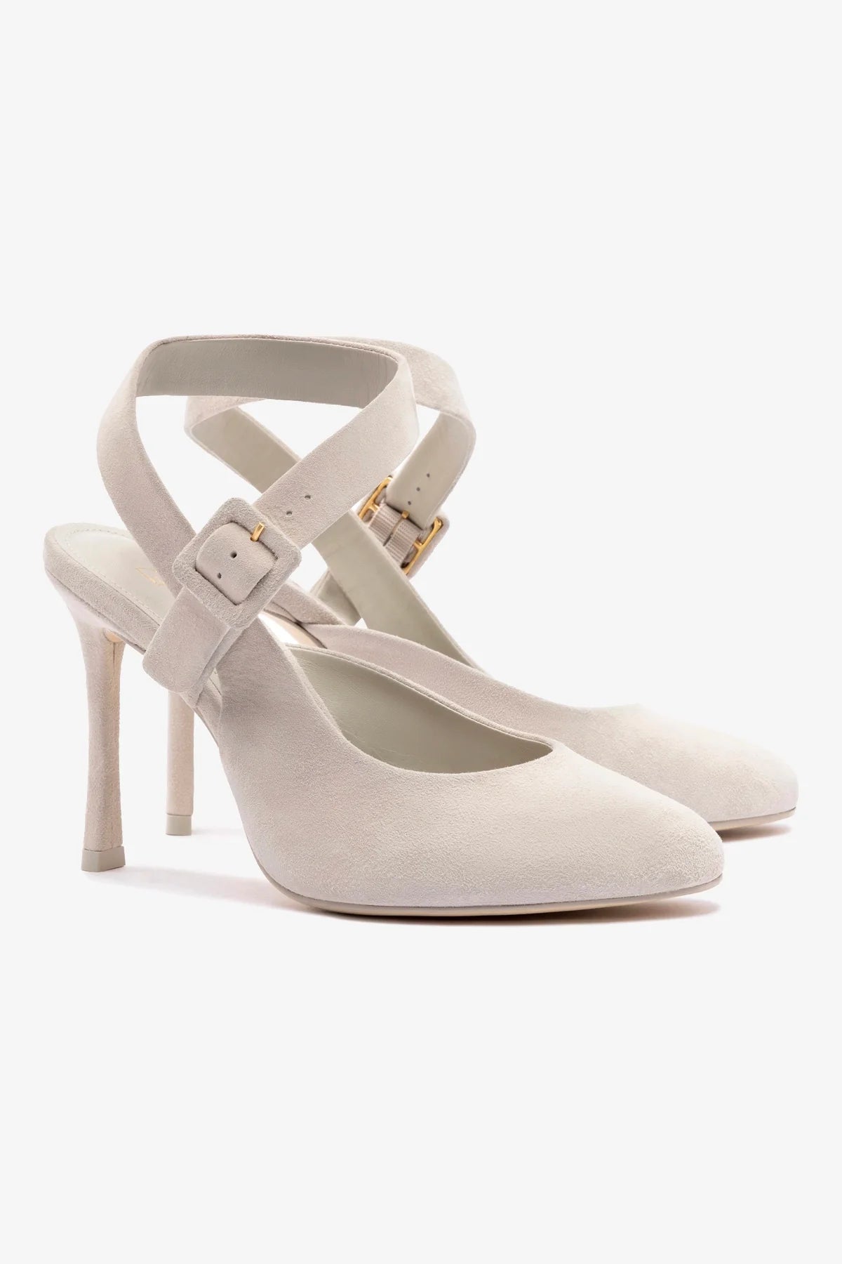 Deena By Larroudé Pump In Mushroom Grey Suede - Image 2