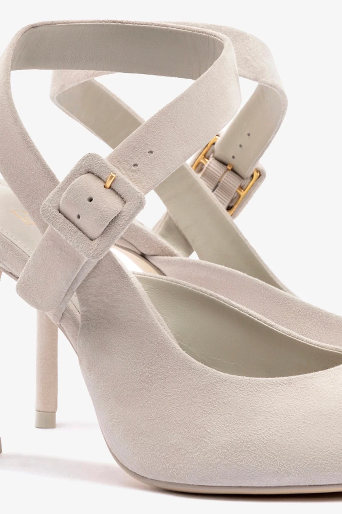 Deena By Larroudé Pump In Mushroom Grey Suede - Image 4