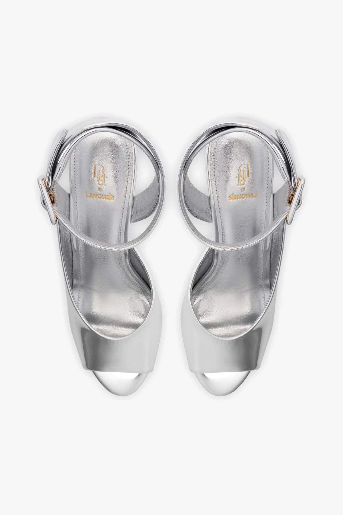 Deena By Larroudé Wedge Sandal In Silver Specchio - Image 3