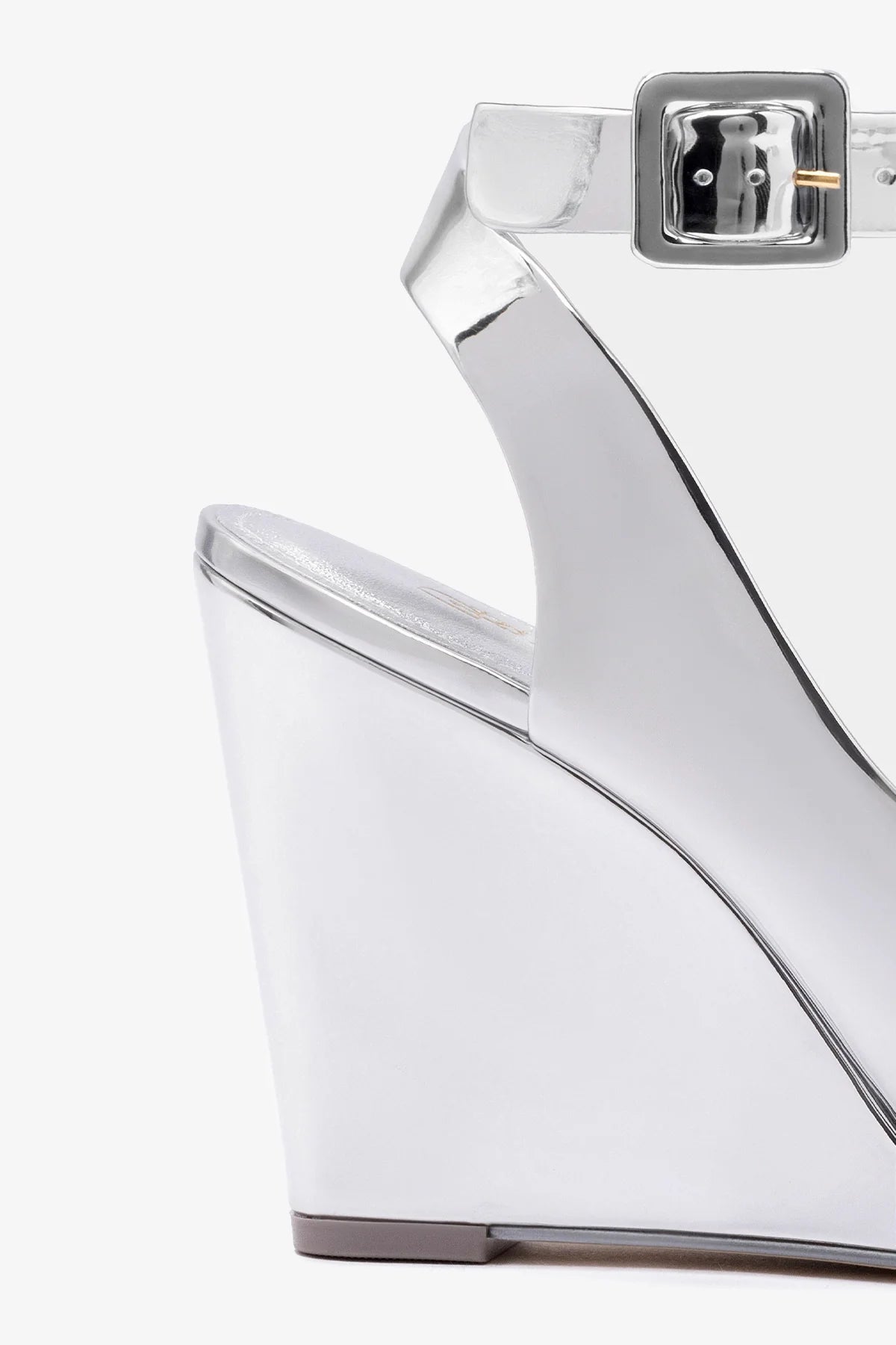 Deena By Larroudé Wedge Sandal In Silver Specchio - Image 4