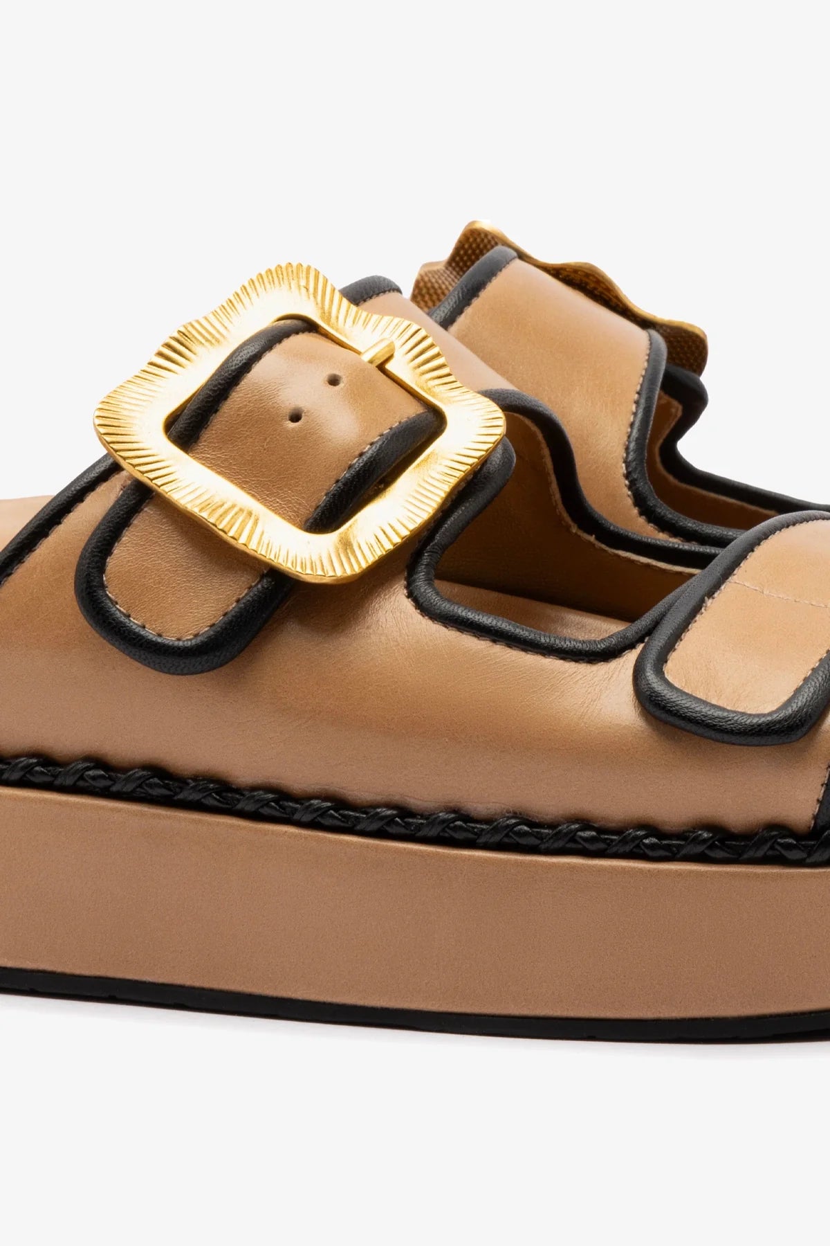 Maui Slide In Hazelnut Leather and Black Trimming - Image 4