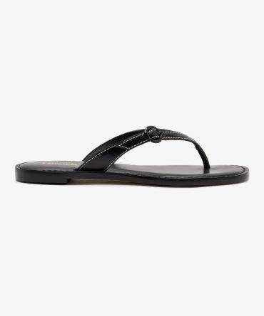 Mary Kate Flat Sandal In Black Leather