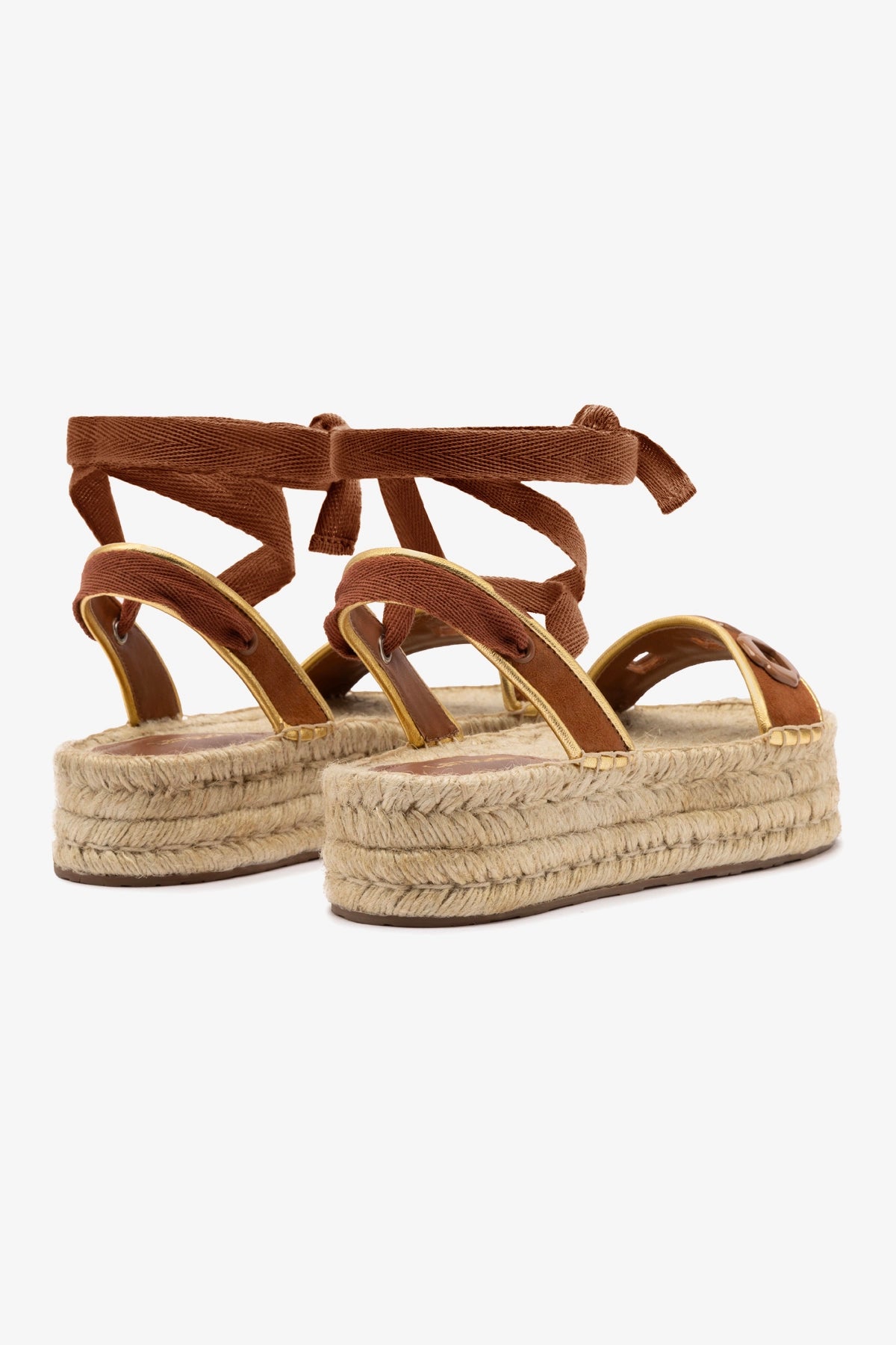 Milan Espadrille Flatform In Caramel Suede - Image 3