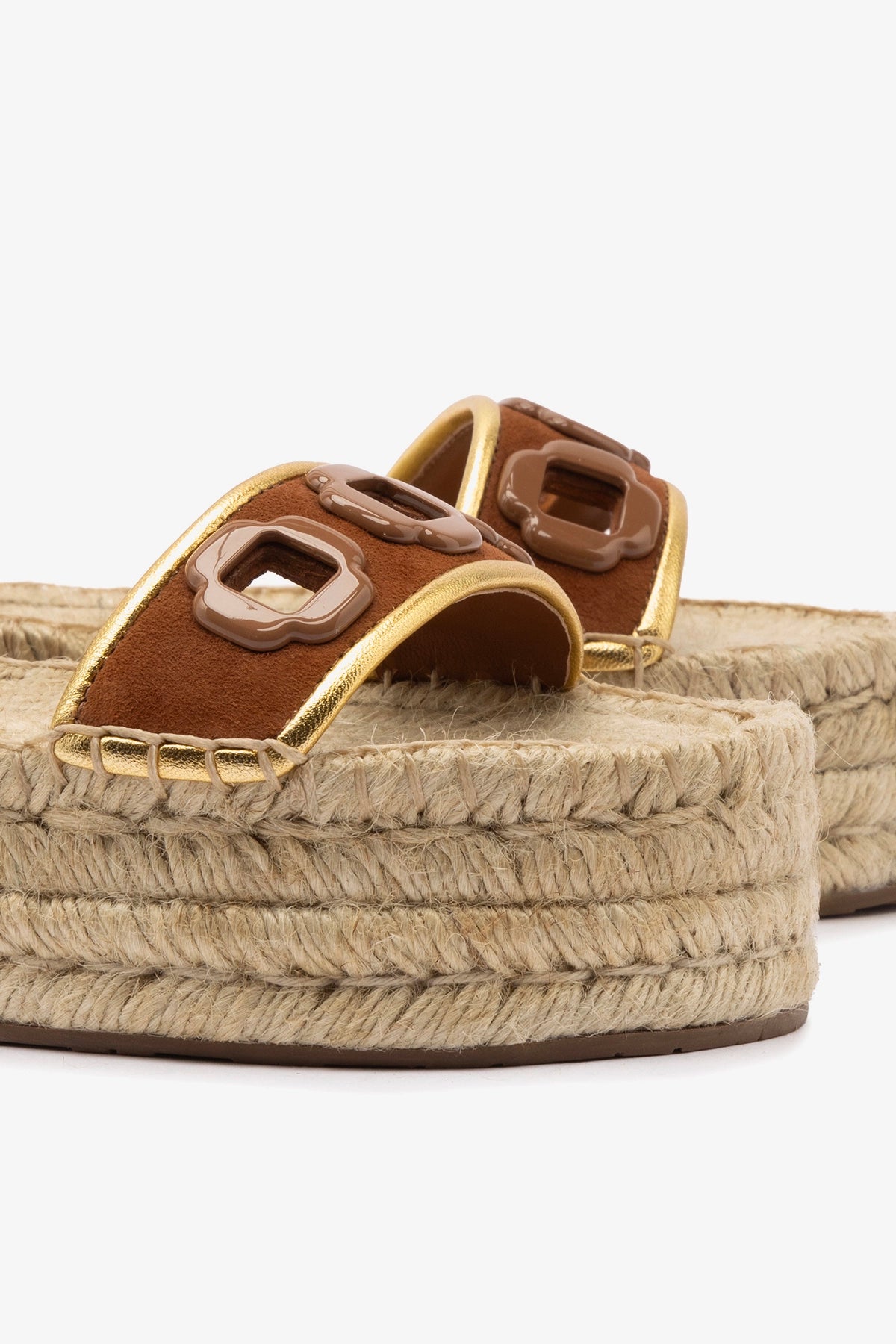 Milan Espadrille Flatform In Caramel Suede - Image 4