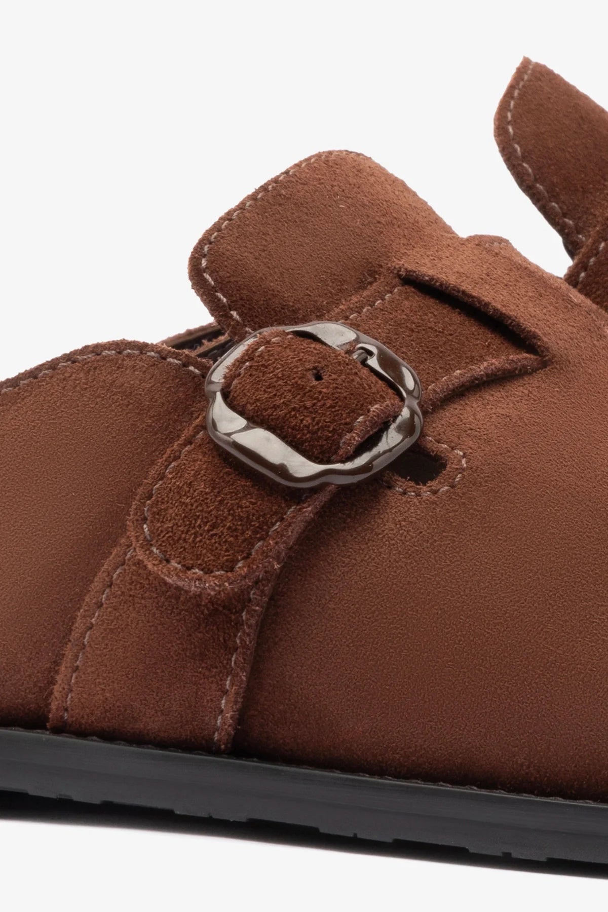 Milan Clog In Brown Suede - Image 4