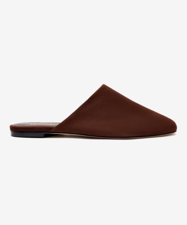 Venice Flat Mule and Pouch Kit In Brown Suede