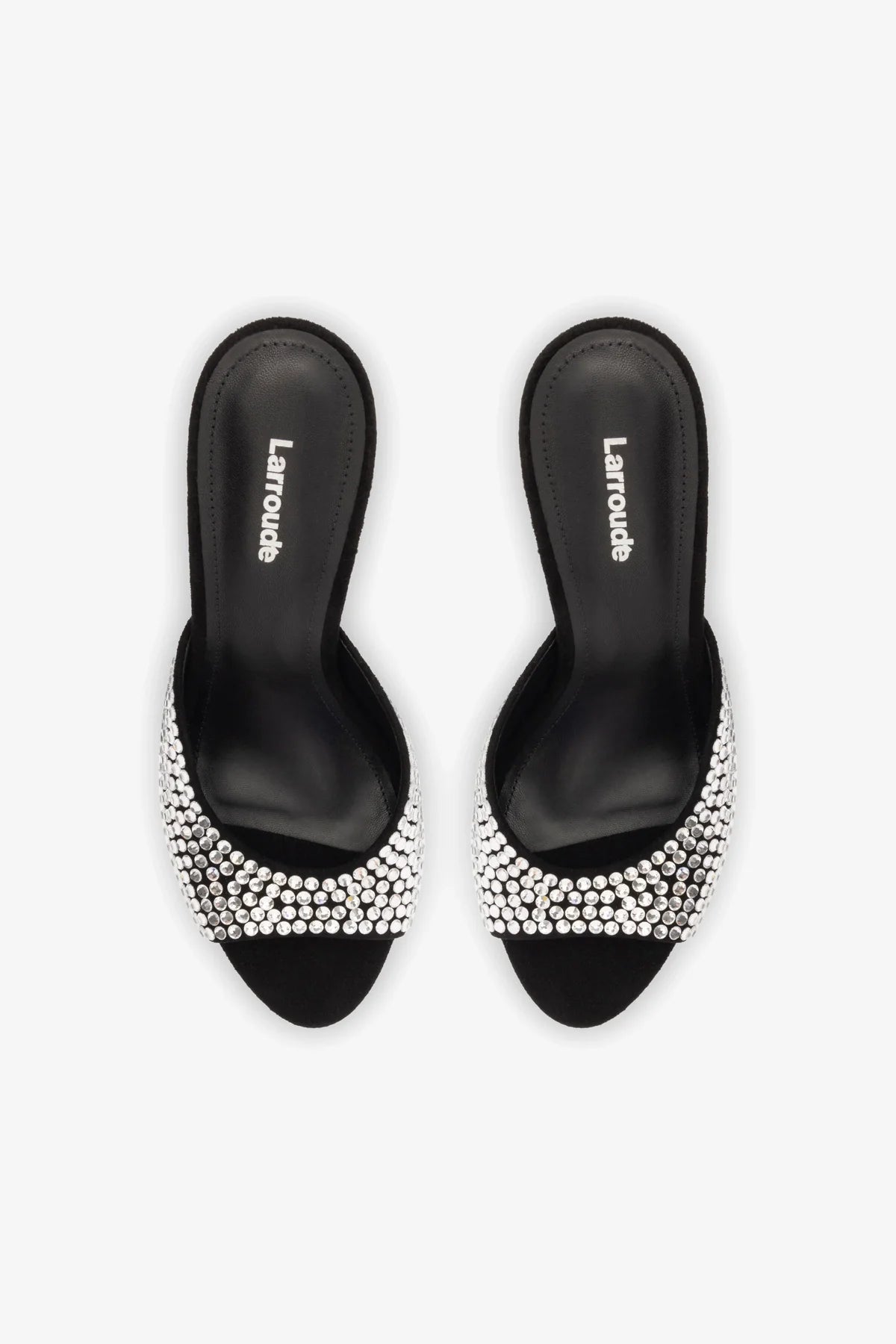 Jasmine Hi Mule In Black Suede and Crystals - Image 3