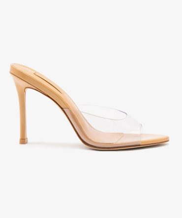 Jasmine Hi Mule In Tan Leather and Vinyl