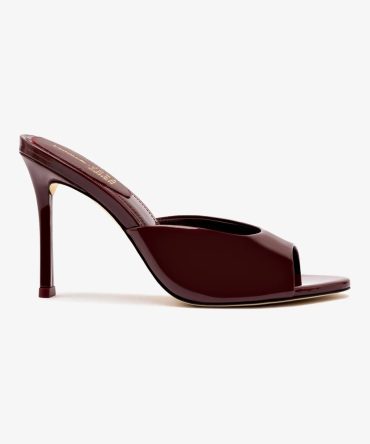 Larroudé x Jonathan Cohen Mule In Burgundy Patent Leather