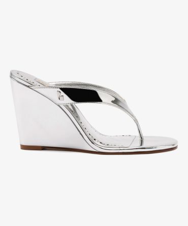 Gaia Wedge Sandal In Silver Specchio